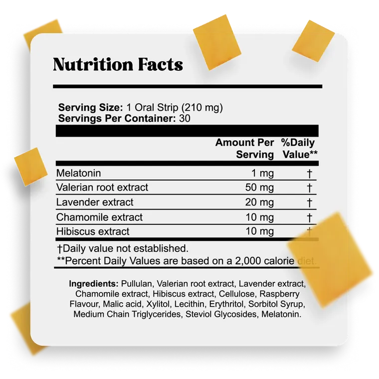 Nutrition Facts – Meltem Sleep Strips